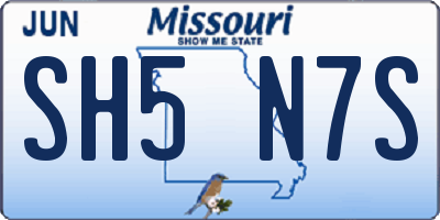MO license plate SH5N7S