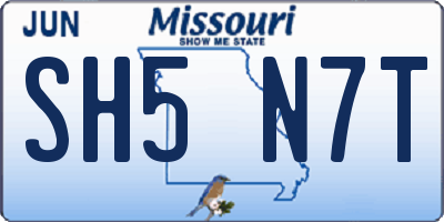 MO license plate SH5N7T