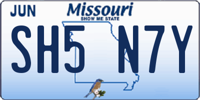 MO license plate SH5N7Y
