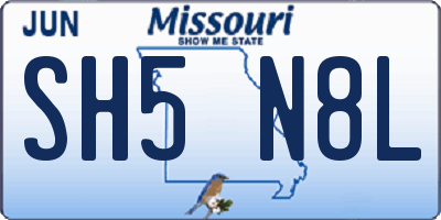 MO license plate SH5N8L