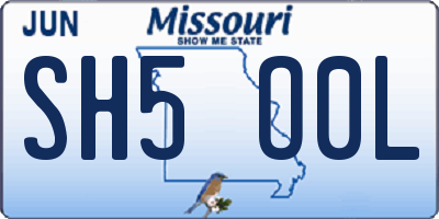 MO license plate SH5O0L