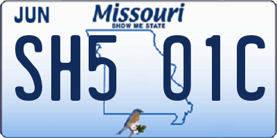 MO license plate SH5O1C