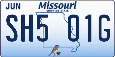 MO license plate SH5O1G