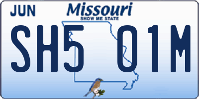 MO license plate SH5O1M