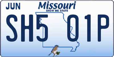 MO license plate SH5O1P