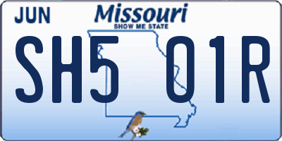 MO license plate SH5O1R
