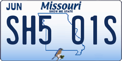 MO license plate SH5O1S