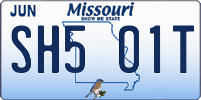 MO license plate SH5O1T