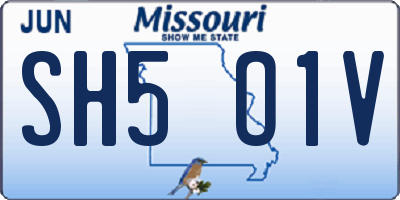 MO license plate SH5O1V