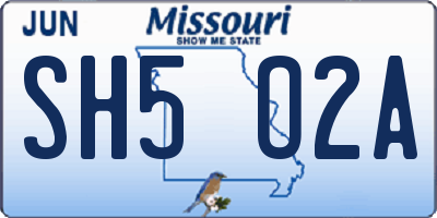 MO license plate SH5O2A