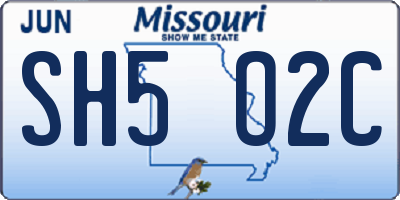 MO license plate SH5O2C