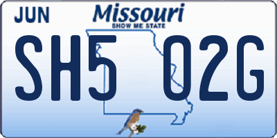 MO license plate SH5O2G