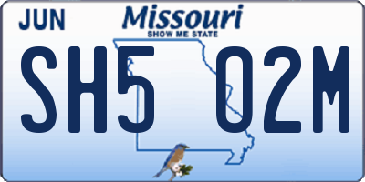 MO license plate SH5O2M