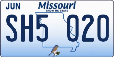 MO license plate SH5O2O