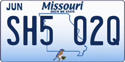 MO license plate SH5O2Q