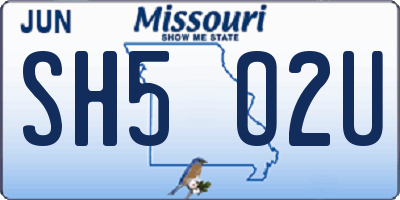 MO license plate SH5O2U