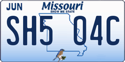 MO license plate SH5O4C