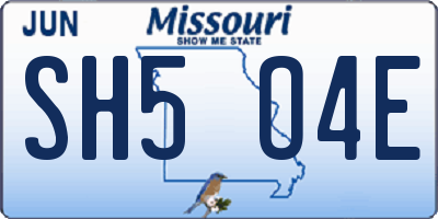 MO license plate SH5O4E