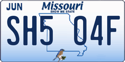 MO license plate SH5O4F