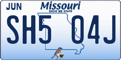 MO license plate SH5O4J
