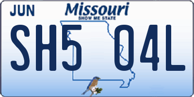 MO license plate SH5O4L