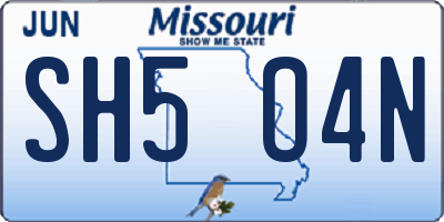 MO license plate SH5O4N