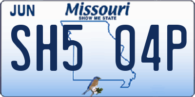 MO license plate SH5O4P