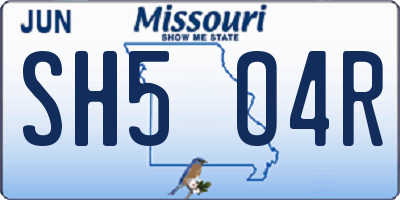 MO license plate SH5O4R