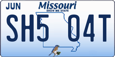 MO license plate SH5O4T