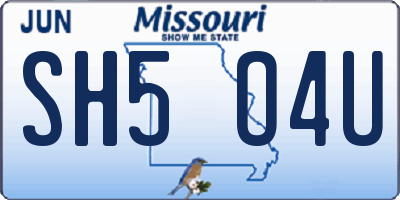 MO license plate SH5O4U