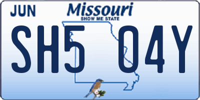 MO license plate SH5O4Y