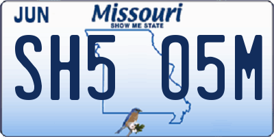 MO license plate SH5O5M