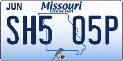 MO license plate SH5O5P