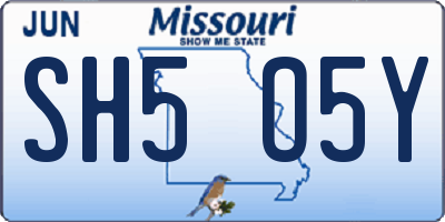 MO license plate SH5O5Y