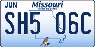 MO license plate SH5O6C