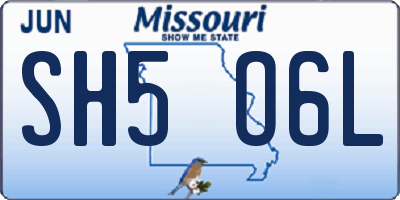 MO license plate SH5O6L
