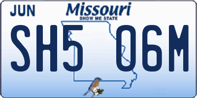 MO license plate SH5O6M
