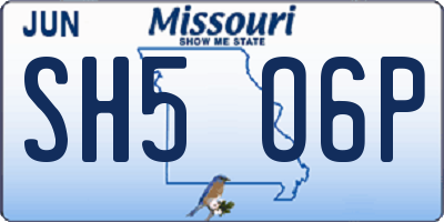MO license plate SH5O6P