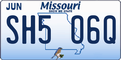 MO license plate SH5O6Q