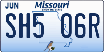 MO license plate SH5O6R