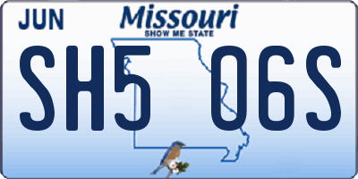 MO license plate SH5O6S