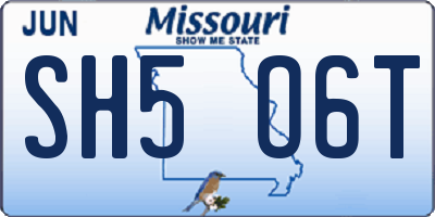 MO license plate SH5O6T
