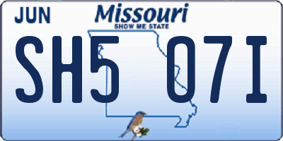 MO license plate SH5O7I