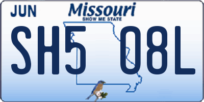 MO license plate SH5O8L
