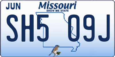 MO license plate SH5O9J