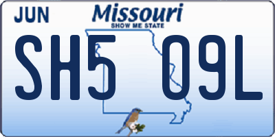 MO license plate SH5O9L