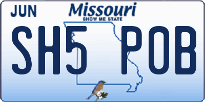 MO license plate SH5P0B
