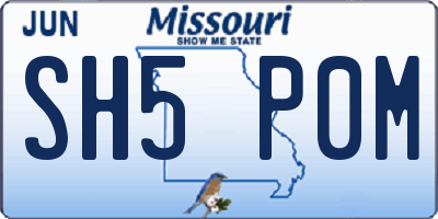 MO license plate SH5P0M