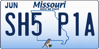MO license plate SH5P1A