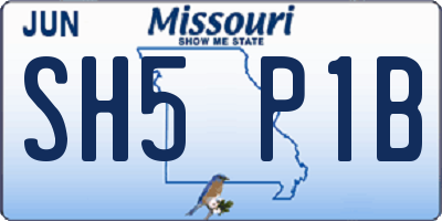 MO license plate SH5P1B